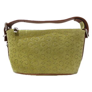 CELINE Accessory Pouch Suede Leather Khaki Green Brown